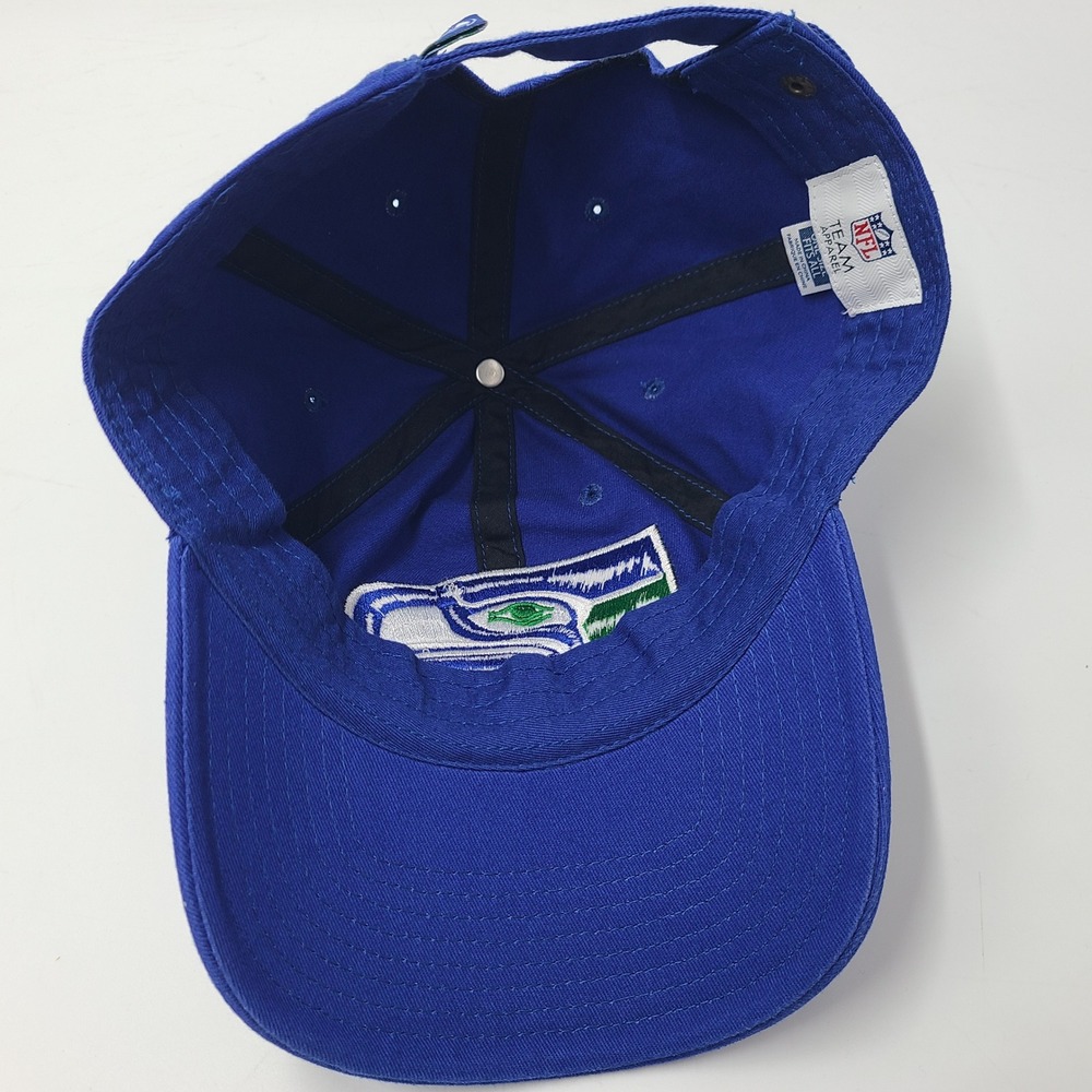 Seattle Seahawks Hat Strapback NFL Team Apparel Blue NFL Vintage Retro Logo Men - Picture 11 of 13